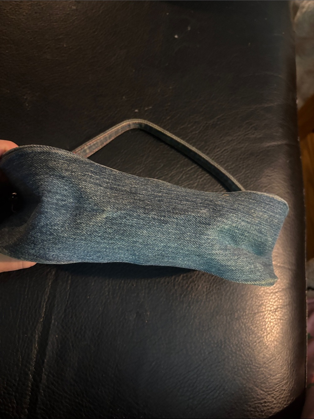 Vintage B-Mine Denim Heart Accent Shoulder Bag - Blue - Picture 3 of 5